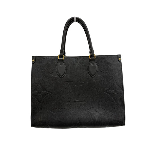 Louis Vuitton On-The-Go Tote Bag Black Embossed LV Monogram Leather