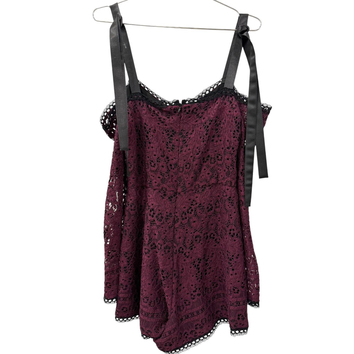NWT Alexis Krysten Lace Floral Cold-Shoulder Tie Peplum Top Burgundy Size XS