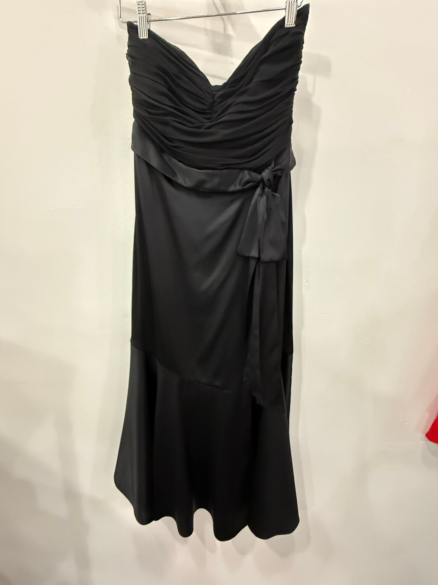 Cinq A Sept Vienna Bow Silk Strapless Sweetheart Neck Midi Dress Black Size 2