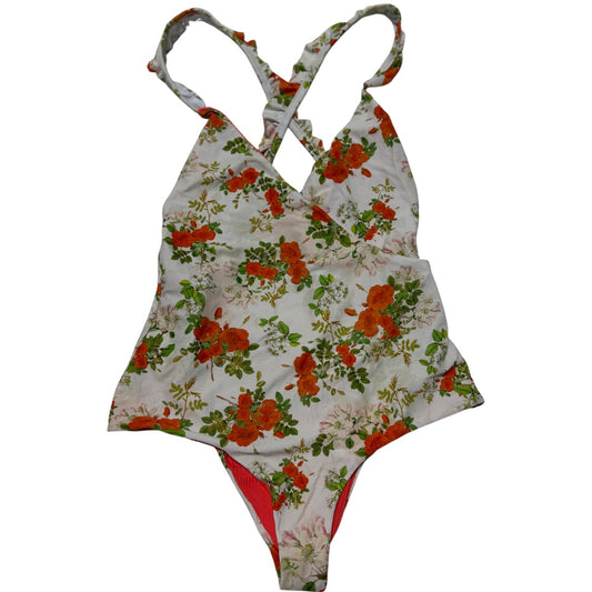 Bodysuit Floral Print Back One-piece V-neck Swimsuit