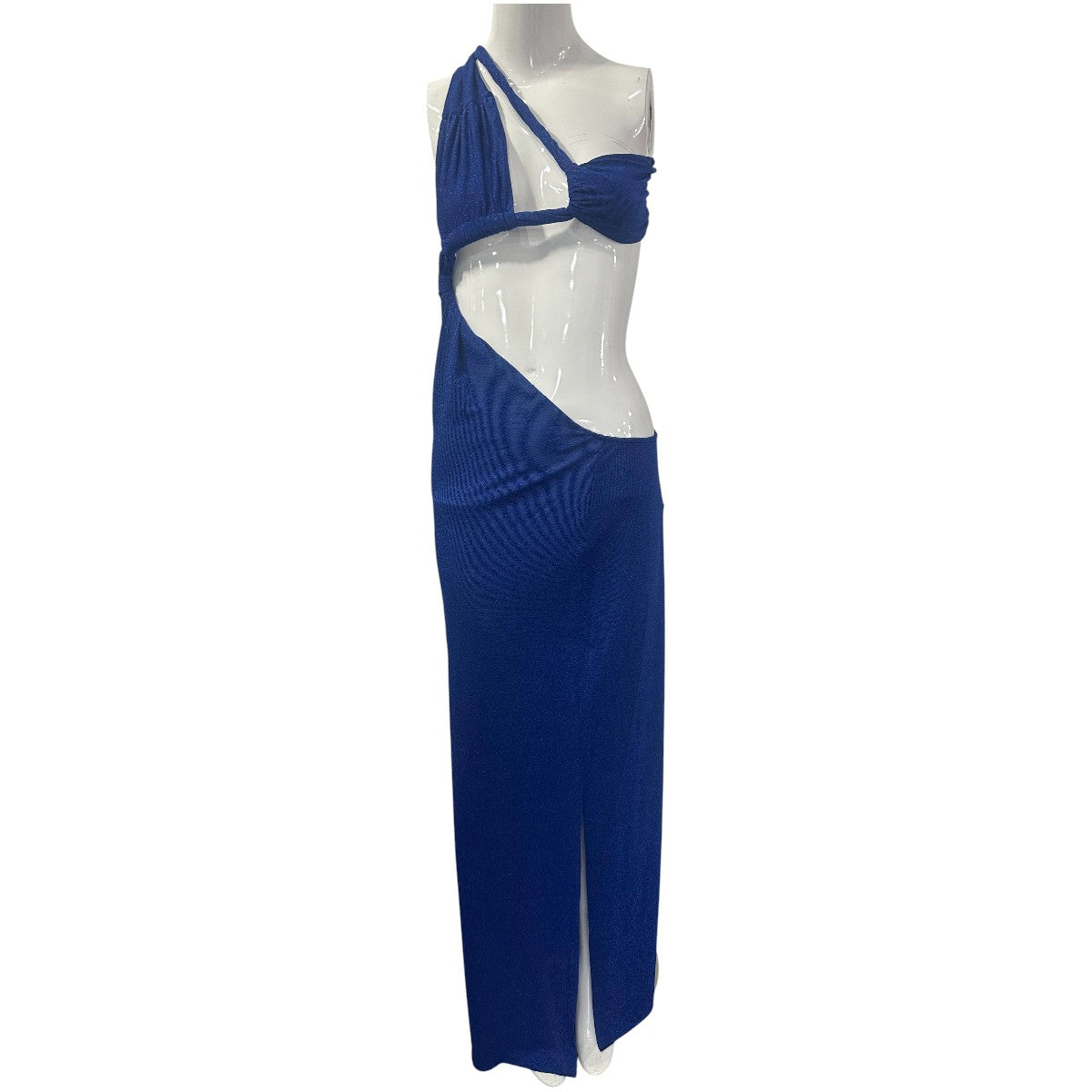 Baobab Noah Navy Blue One Shoulder Cut-Out Detail Maxi Evening Dress