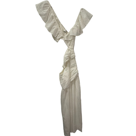 Suboo Daydreamer White Cut Out Sleeveless Ruffle Midi Dress