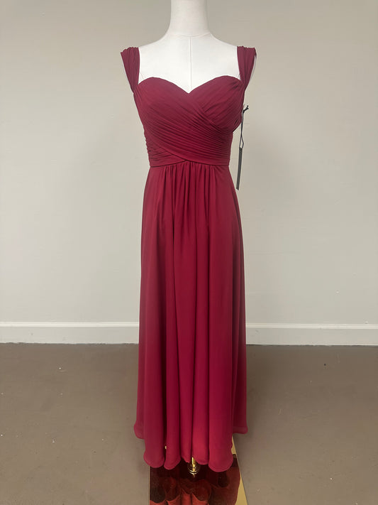 Nicole Miller Red Bridesmaid Bridal Formal Pleated Dress Size XL