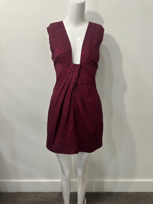 NWT Ramy Brook V-neck Sleeveless Mini Netta Dress Rouge Women's Size 2