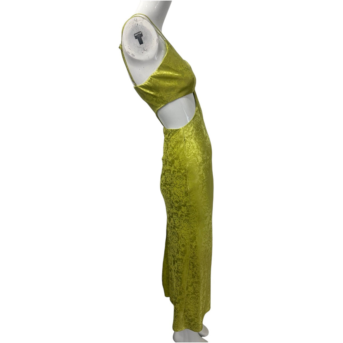 Runaway Dream Floral Embroidered V-Neck Midi Slip Dress Green Women's Size XS