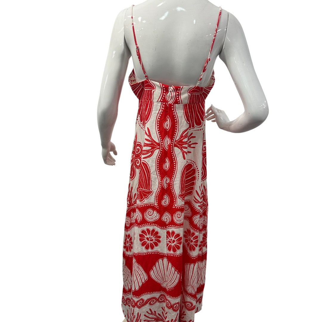 Farm Rio Red Ainika Shell Maxi Dress M
