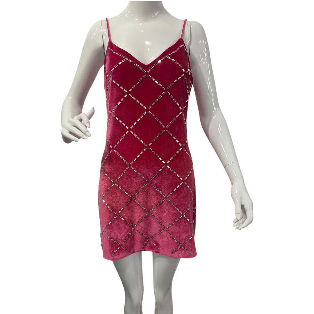 A.Peach PInk MIni Cocktail Spaghetti Dress M