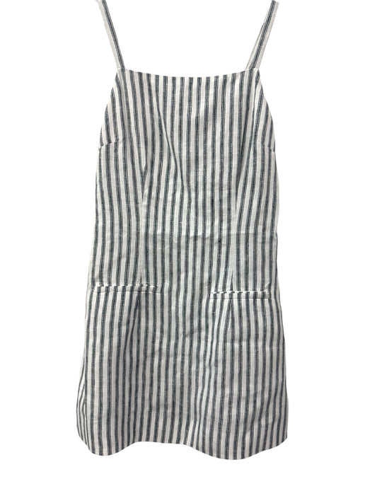 Reformation Linen Phillipa Stripe-Print Mini Dress White Blue Women's Size 2