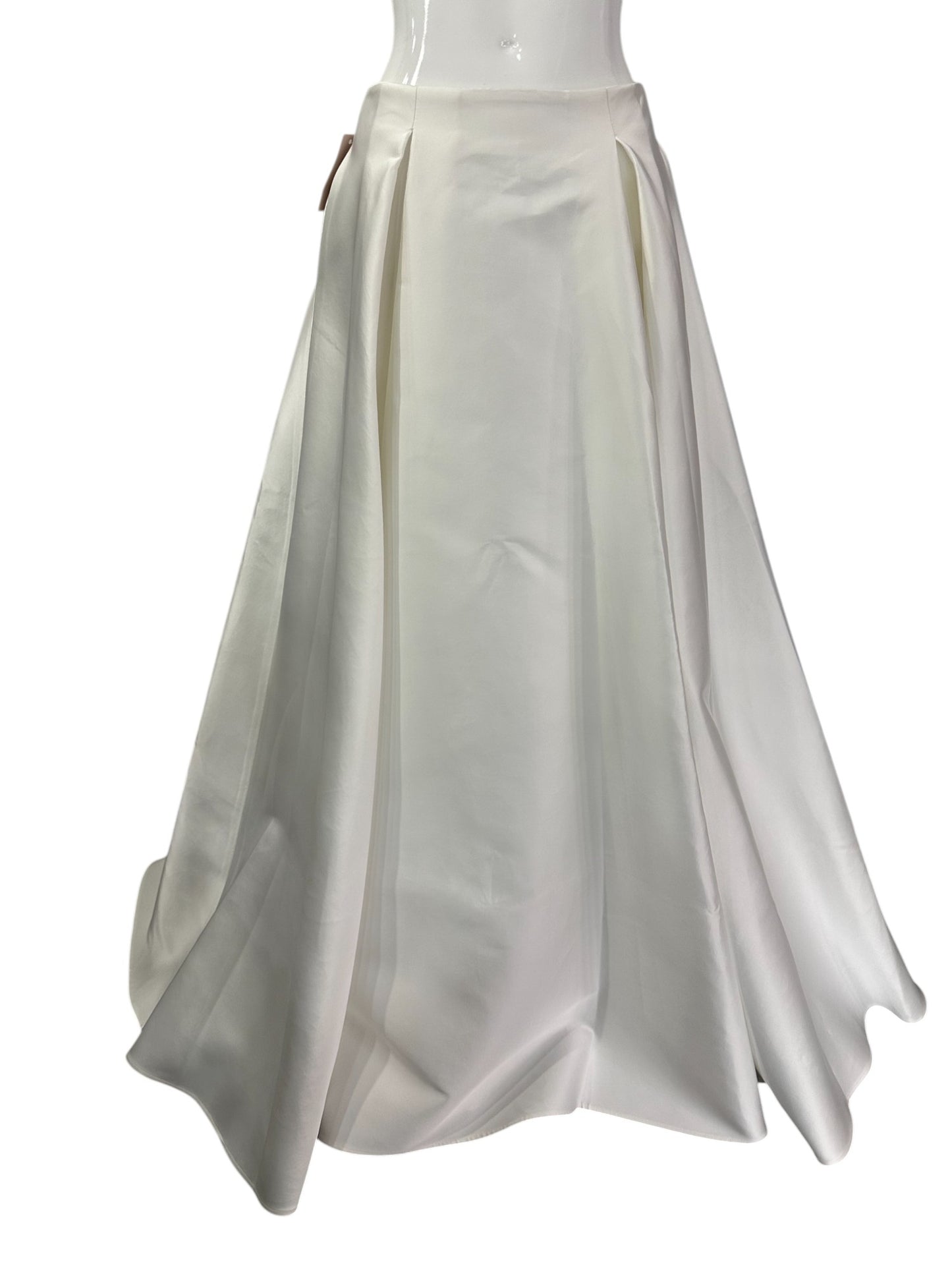 Sau Lee Satin Lucie Pleated Maxi Skirt White Women's Size 6