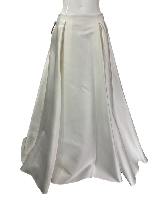 Sau Lee Satin Lucie Pleated Maxi Skirt White Women's Size 6