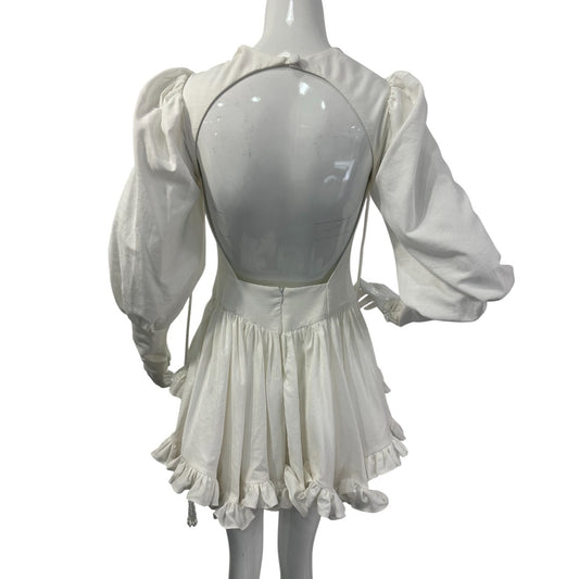 Avory Atelier Shorty White MId-Waist Dress Ruffled Skirt