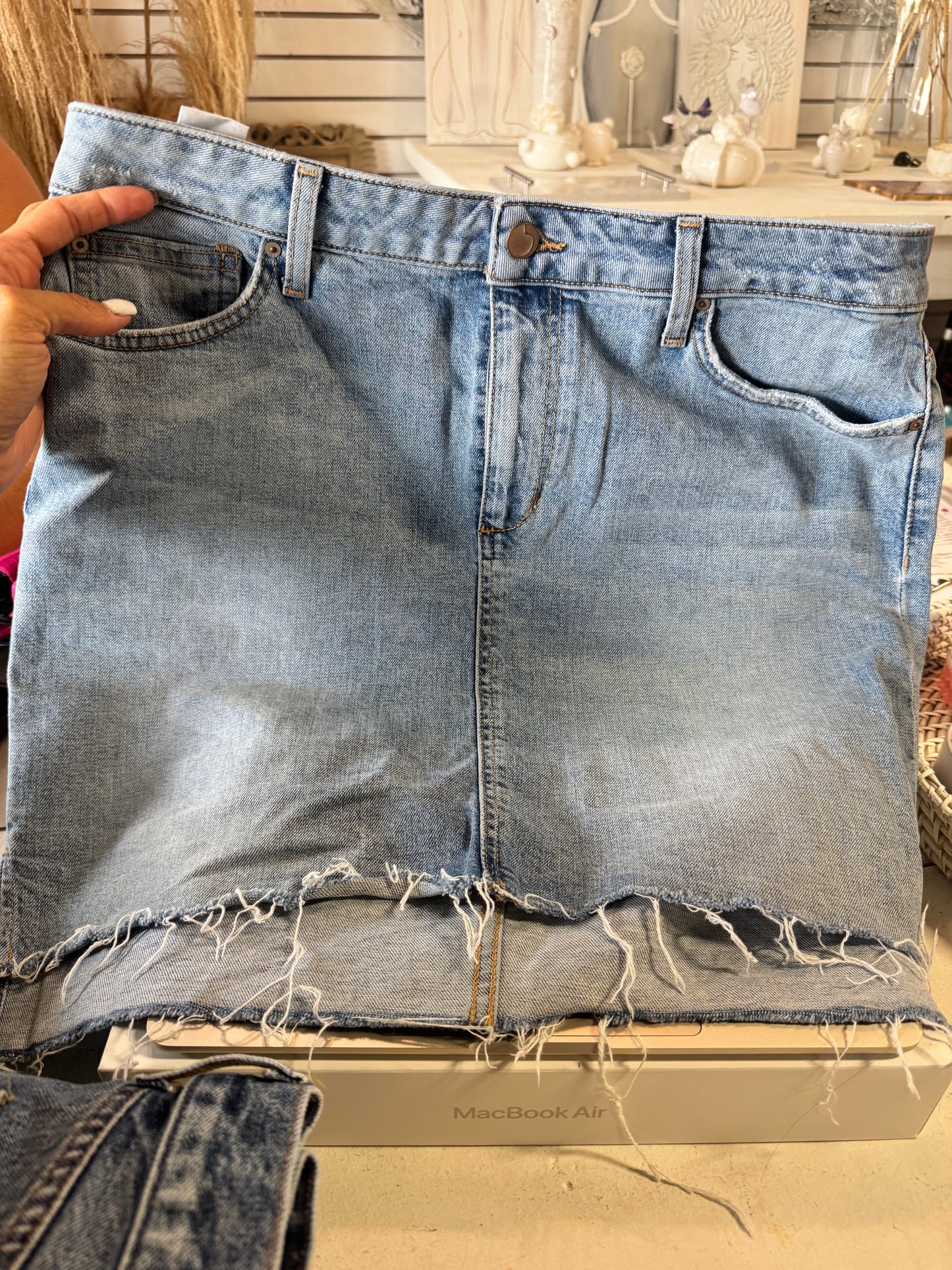 Joe's light blue ripped denim skirt size 31