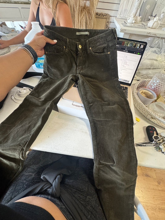 vince hunter green corduroy skinny pants size 27