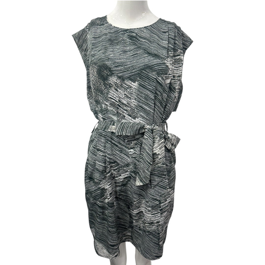 W118 by Walter Baker Gray Sheat Tie Front Dress