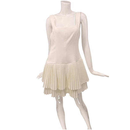 Commence Square Neck Sleeveless Pleated Mini Dress