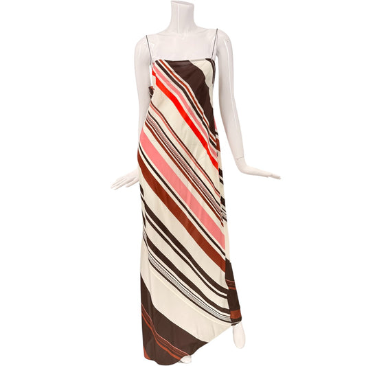 SIR. Silk Satin Thistle Striped Maxi Dress