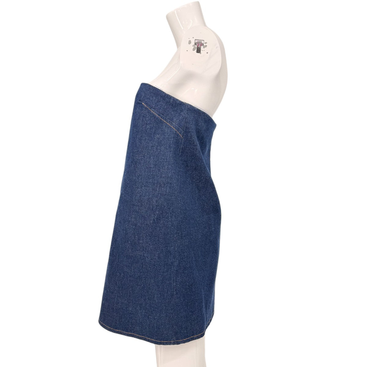 Frame Cotton Denim Strapless Mini Dress