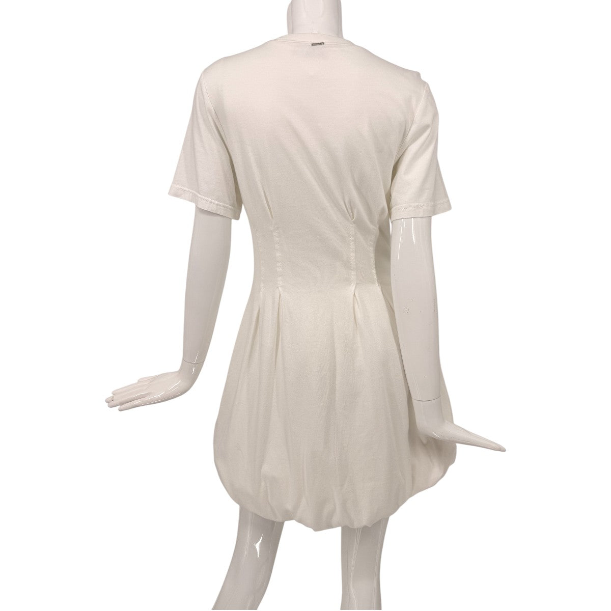 Simkhai Cotton Blend Bubble Hem Mini Shirt Dress
