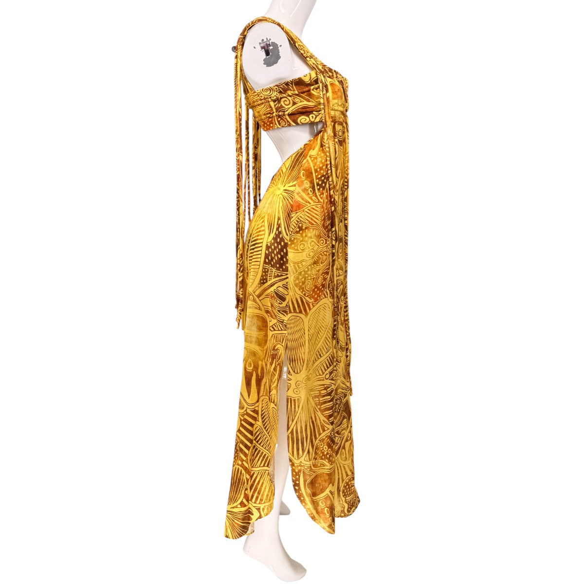 Alexis Linen Blend Floral Print Zen Midi Dress