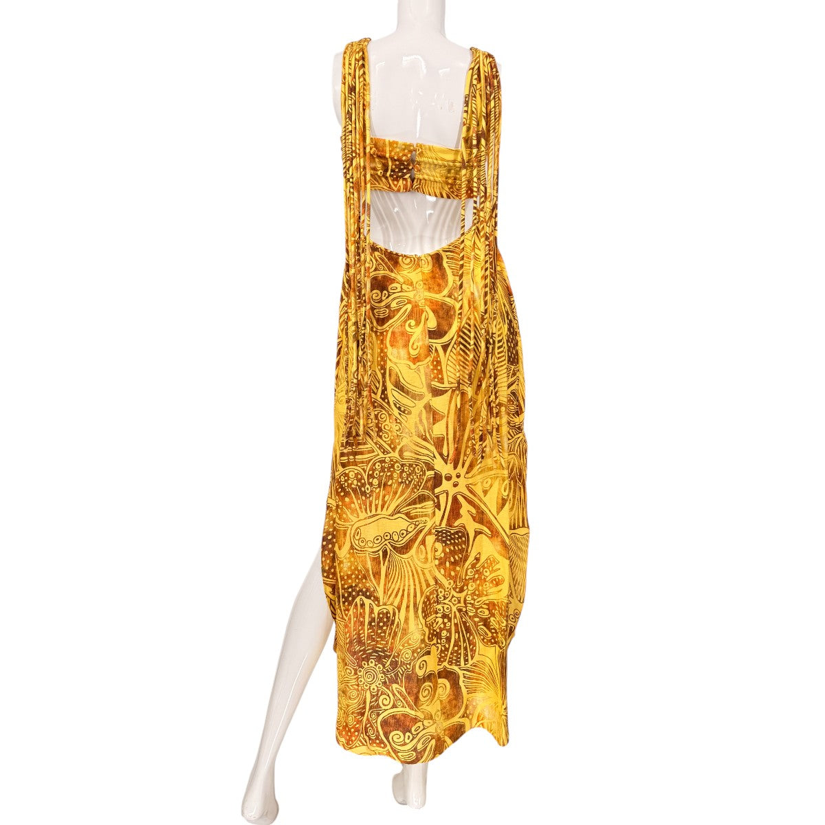 Alexis Linen Blend Floral Print Zen Midi Dress