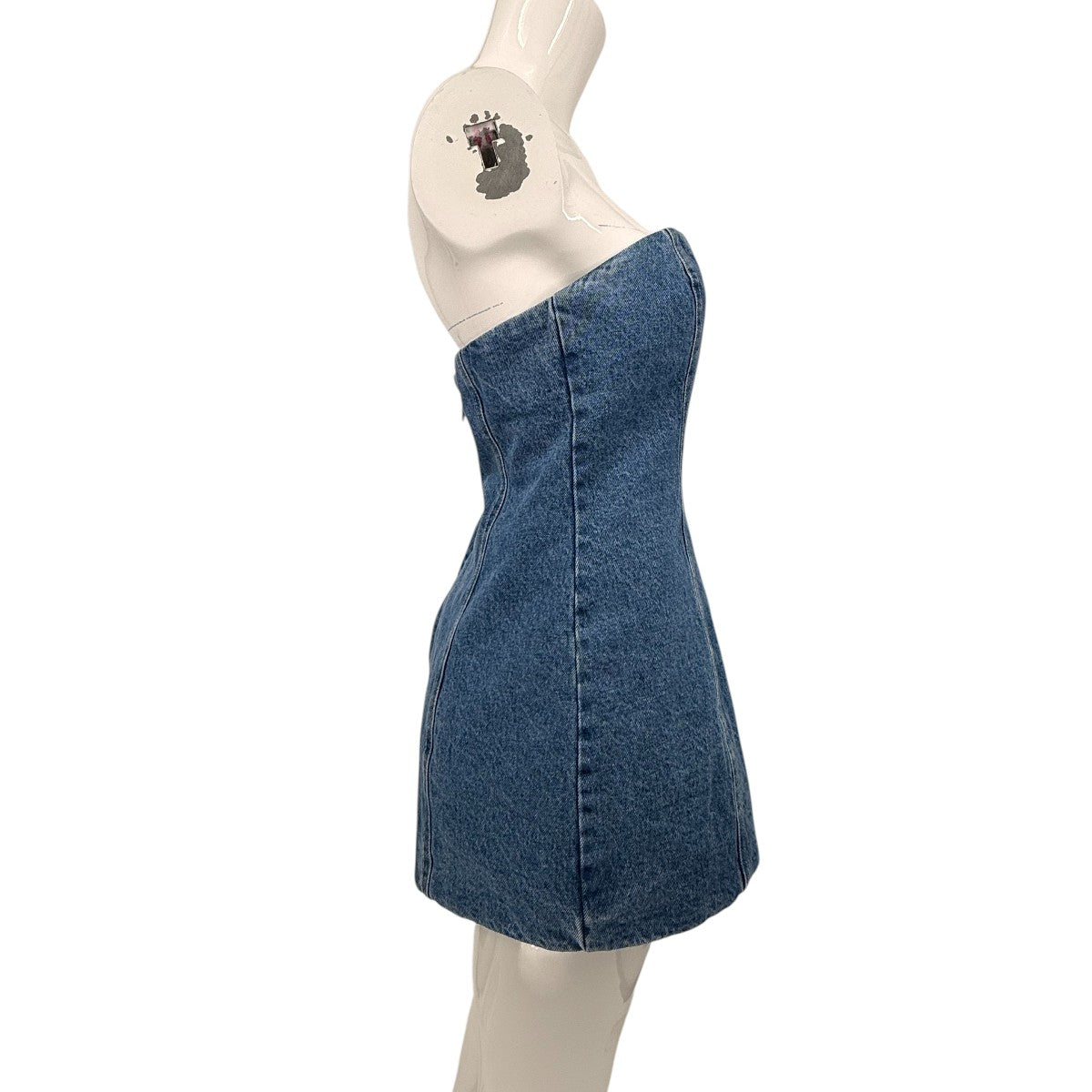 Naked Wardrobe Denim Cotton Sleeveless Tunic Tube Top