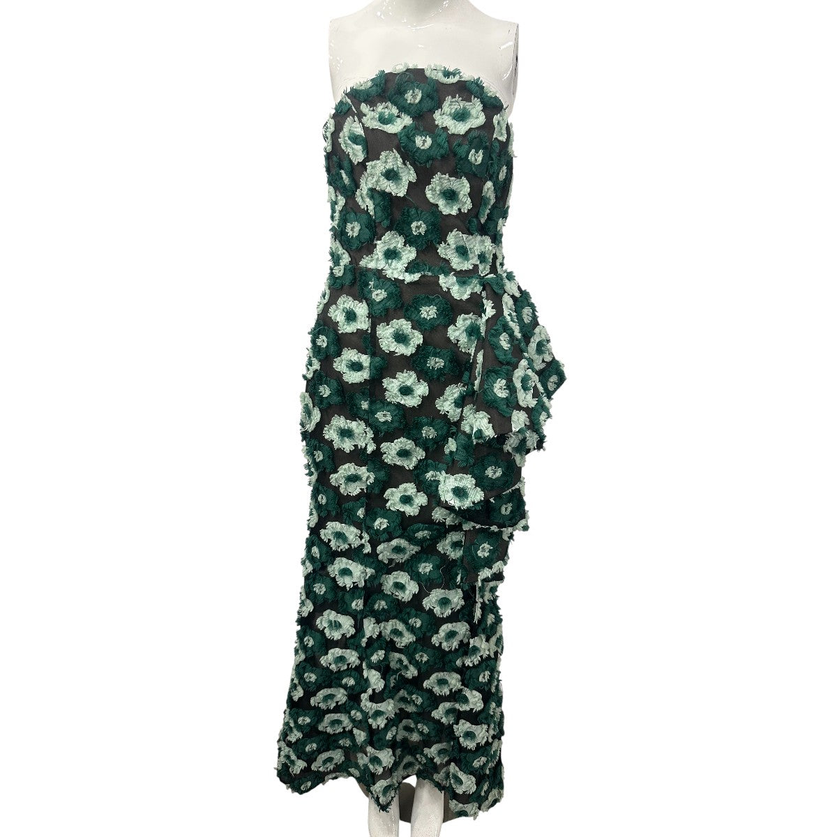 Elliatt Green Flora Print Strapless Georgina Hi-Slit Maxi Dress Women's