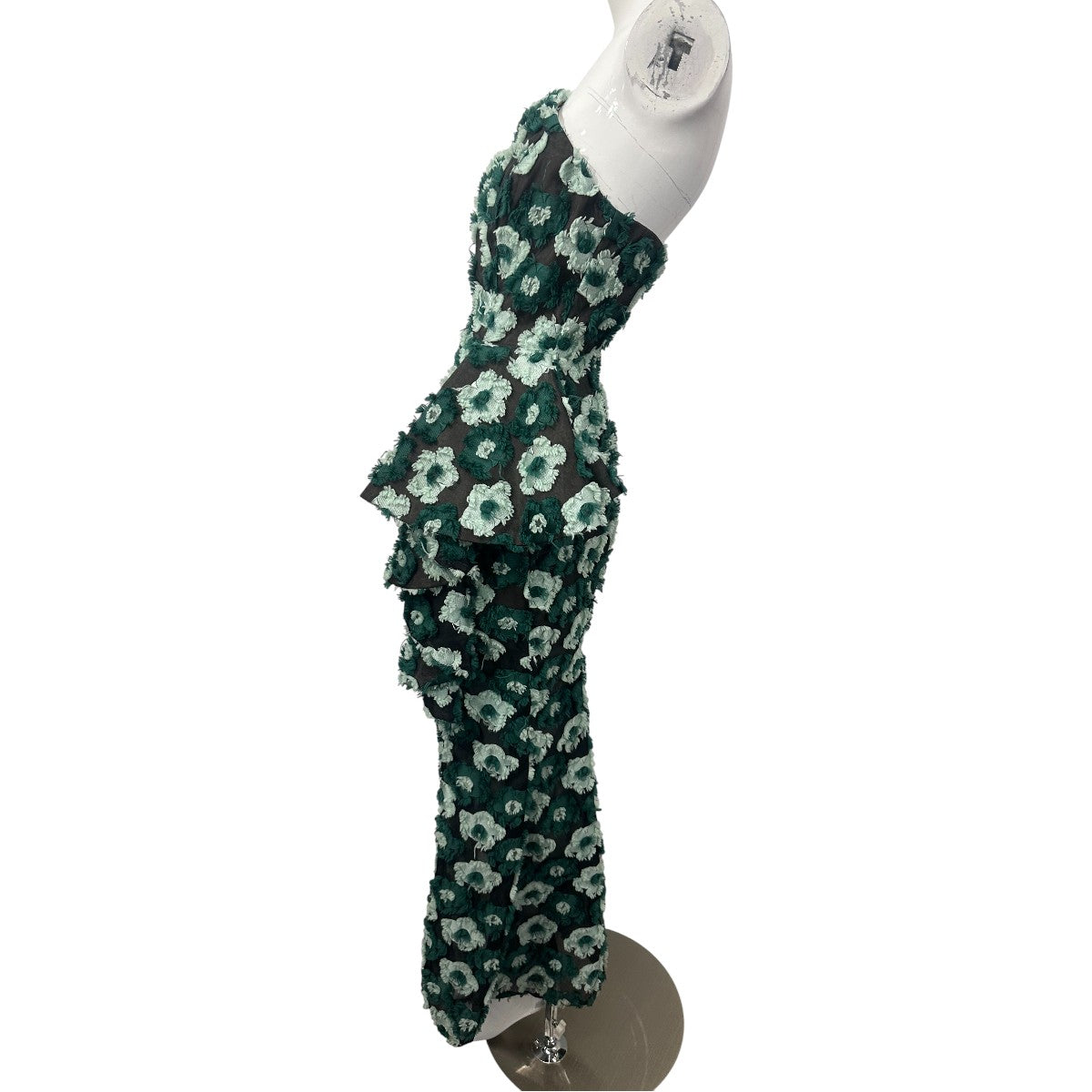 Elliatt Green Flora Print Strapless Georgina Hi-Slit Maxi Dress Women's