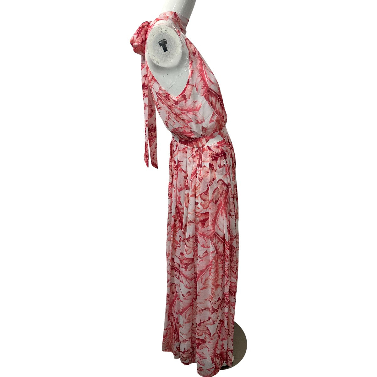 Eva Mendes x New York & Company White Red Leaf Print Maxi Dress