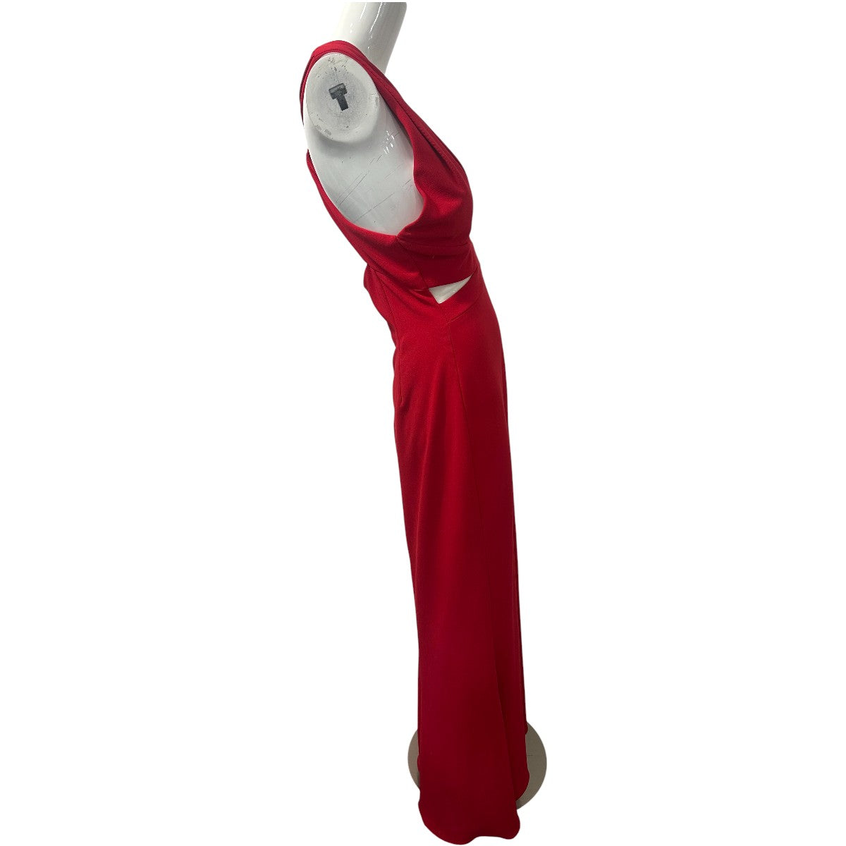 JS Collection Red  Plunging Halter Sleeveless Maxi Dress Women's