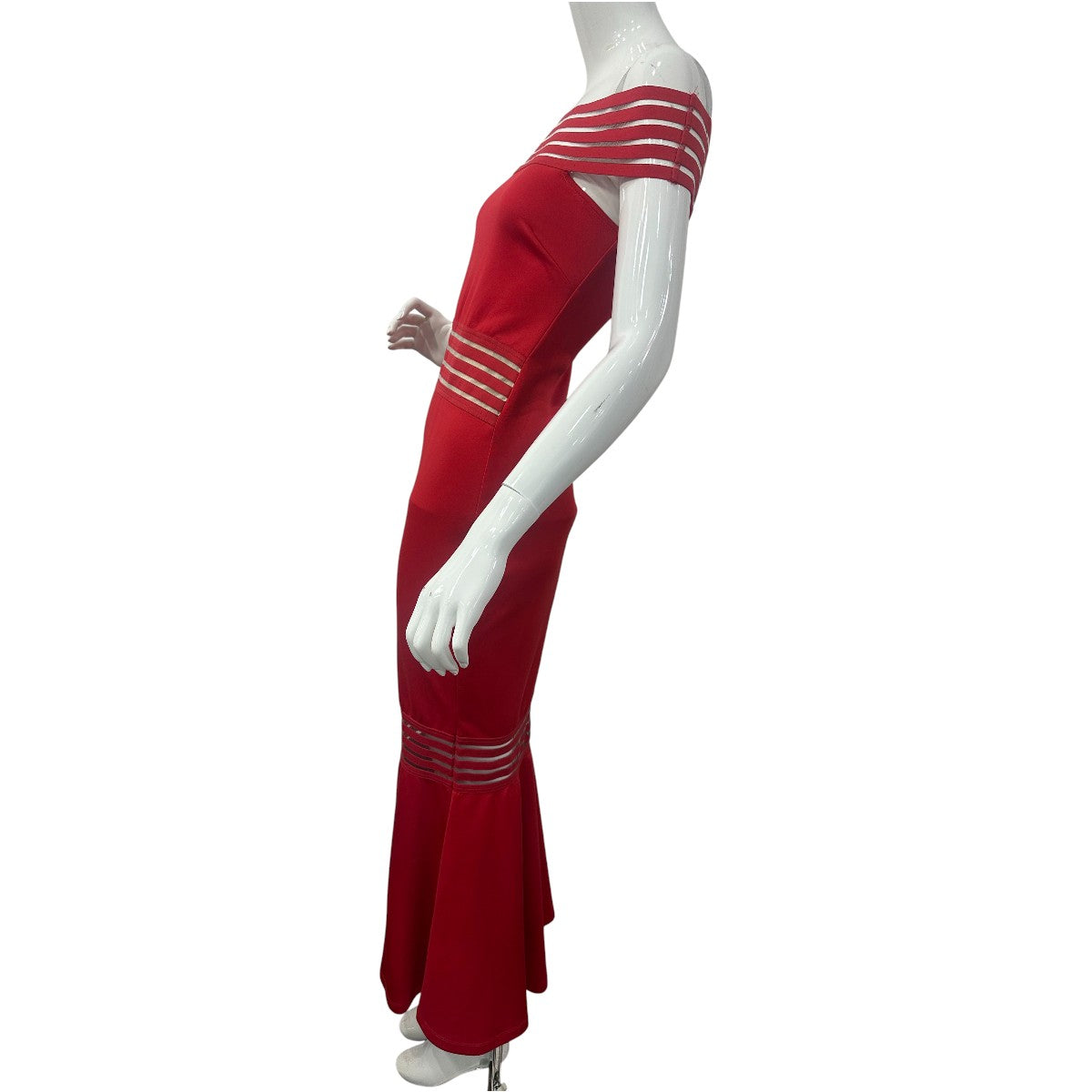 Venus Red Off-the-Shoulder Maxi Mermaid Dress Women's