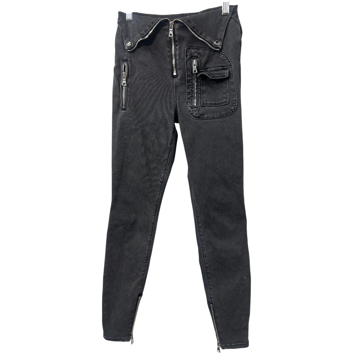 RTA Diavolin Washed Grey Mid-Rise Denim Skinny Jeans Women's