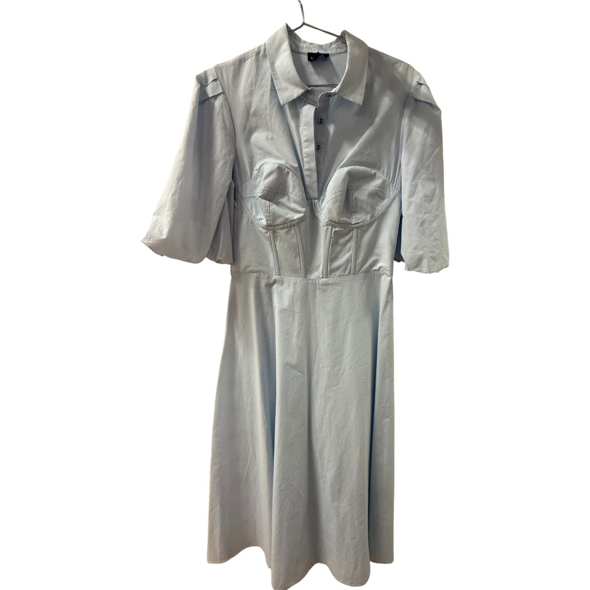 Bardot Blue Elegant Corset Cornflower Midi Shirt Dress