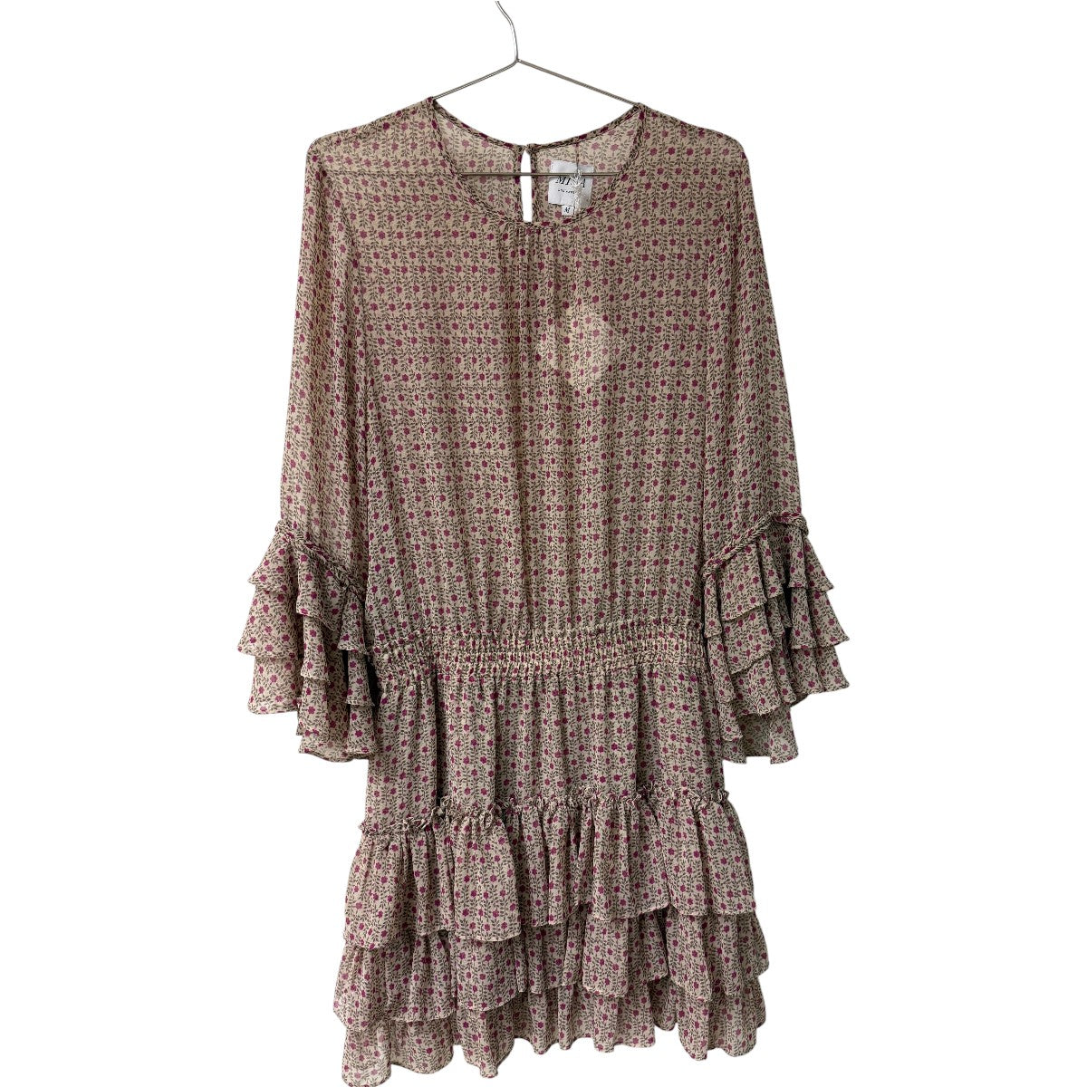 Misa Los Angeles Ditsy Floral Bernita Ruffle Accent Smocked Mini Dress