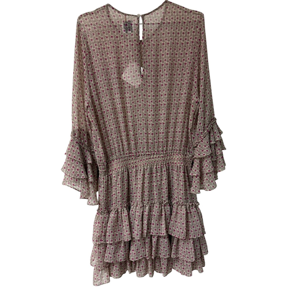 Misa Los Angeles Ditsy Floral Bernita Ruffle Accent Smocked Mini Dress