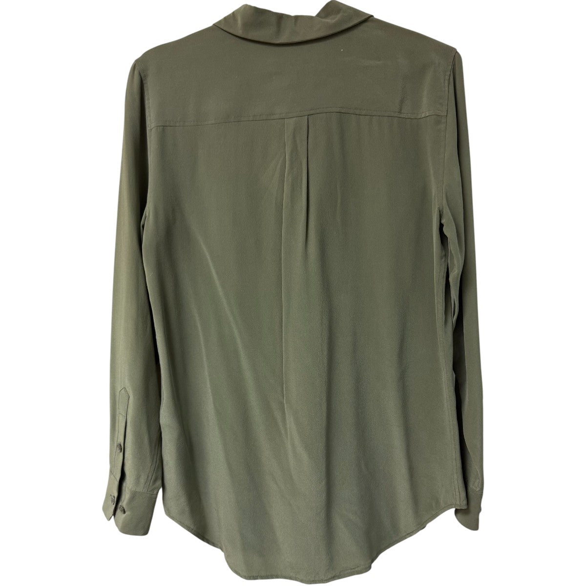 Equipment 'Signature' Olive Silk Button Up Collared Long Sleeve Shirt