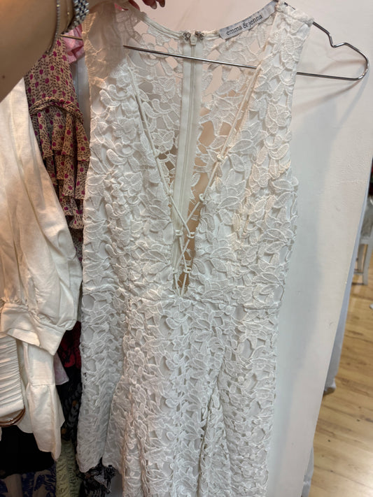 Emma & Jenna white lace dress