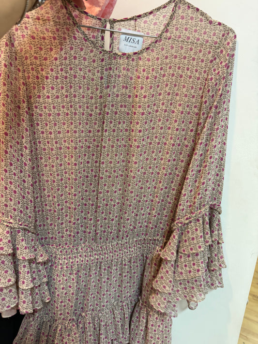 misa los angeles chiffon flower dress