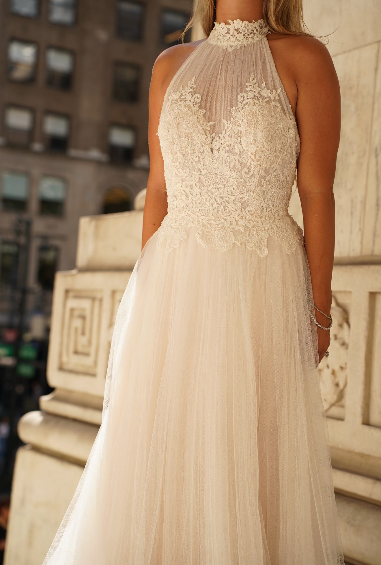 Donatela by Rosa Clará Off White Sheer Lace Bodice Wedding Dress Gown Size 12