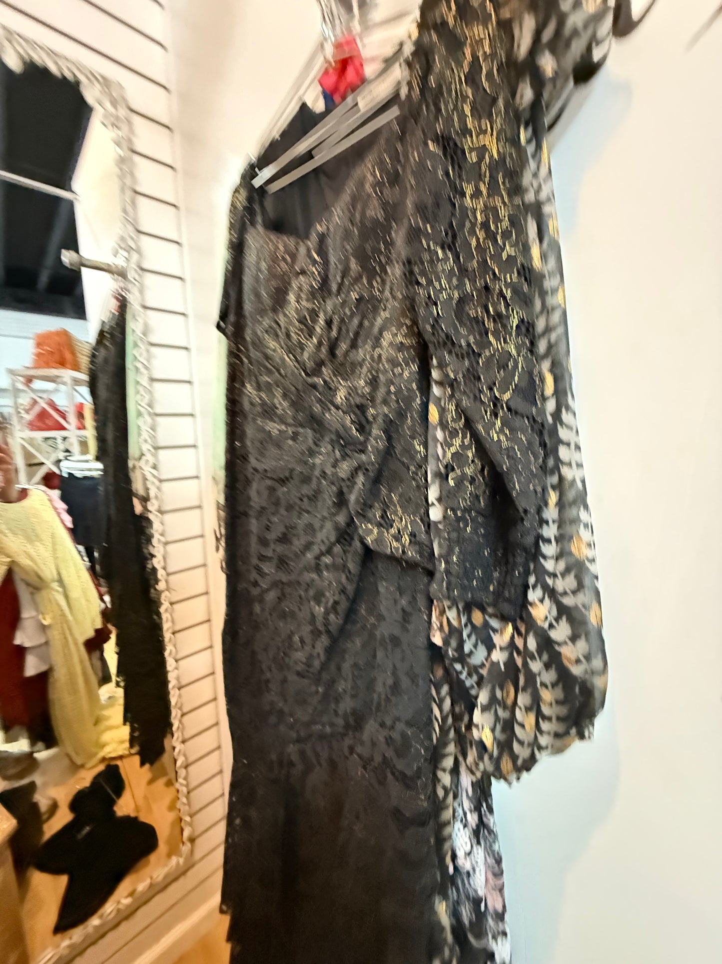 black and gold lace custom dress