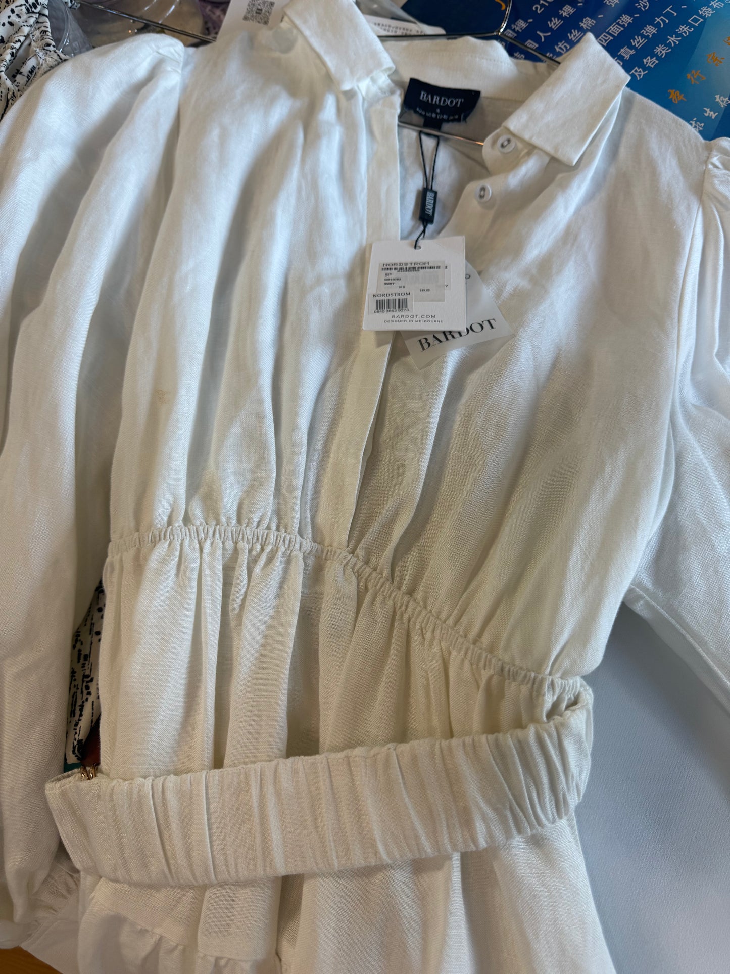 Bardot White Linen Dress