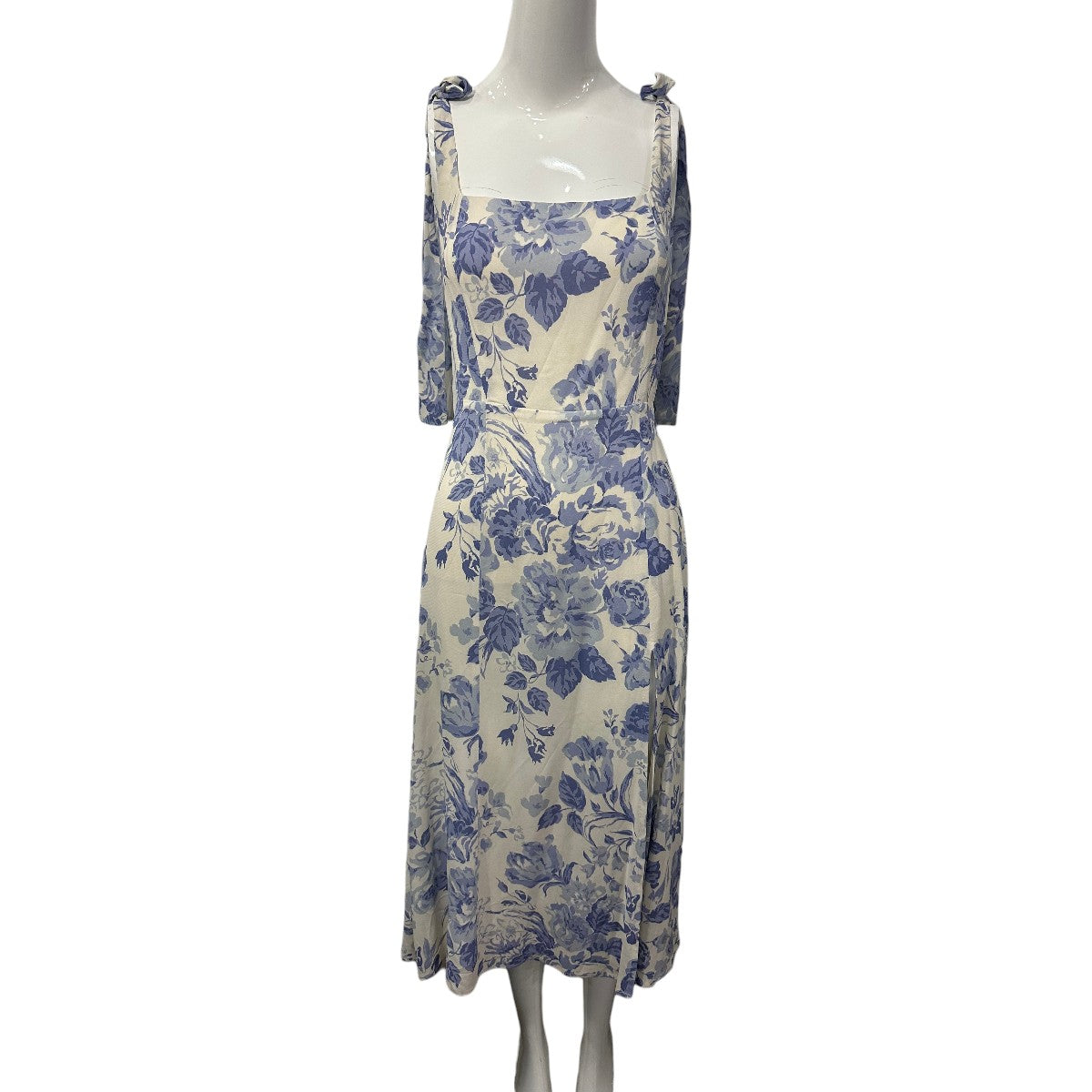 Reformation Lucerne Twilight Floral Print Ruched Midi Dress Women's