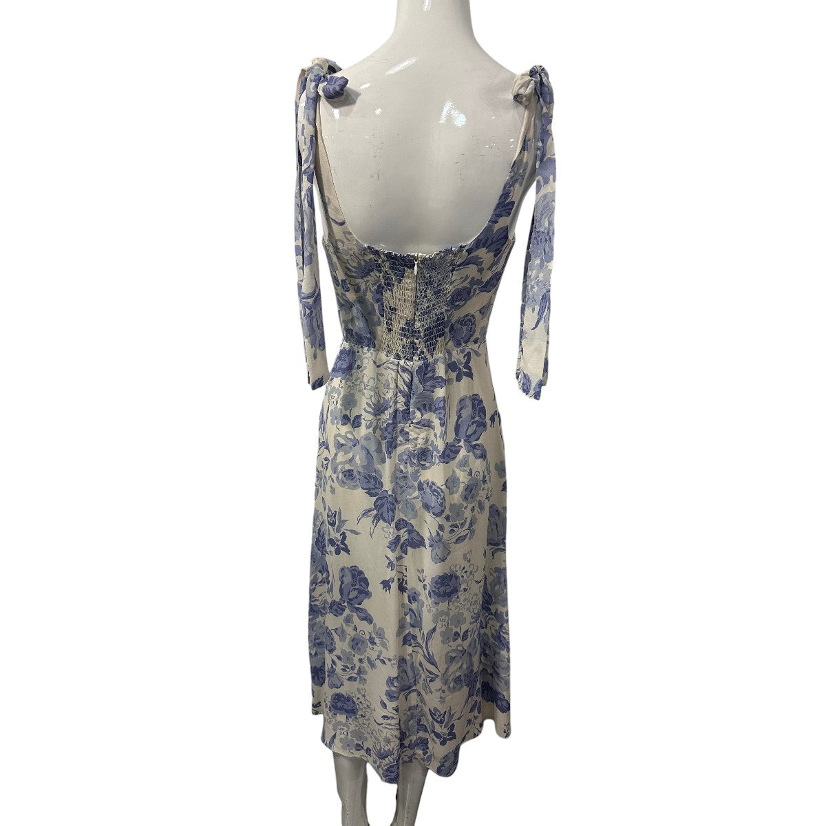 Reformation Lucerne Twilight Floral Print Ruched Midi Dress Women's