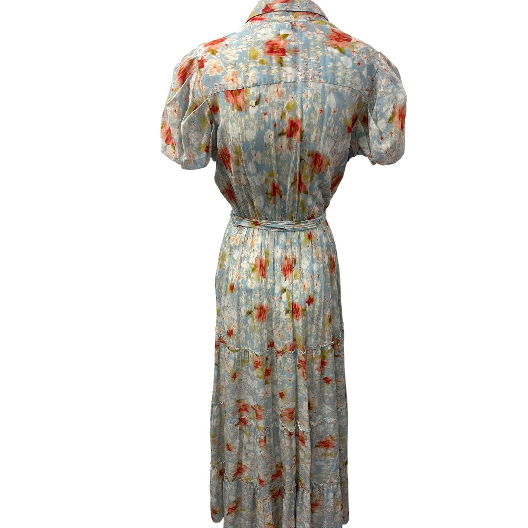 Misa Los Angeles Cotton Blend Floral Print Eveleigh Maxi Dress Blue Size S