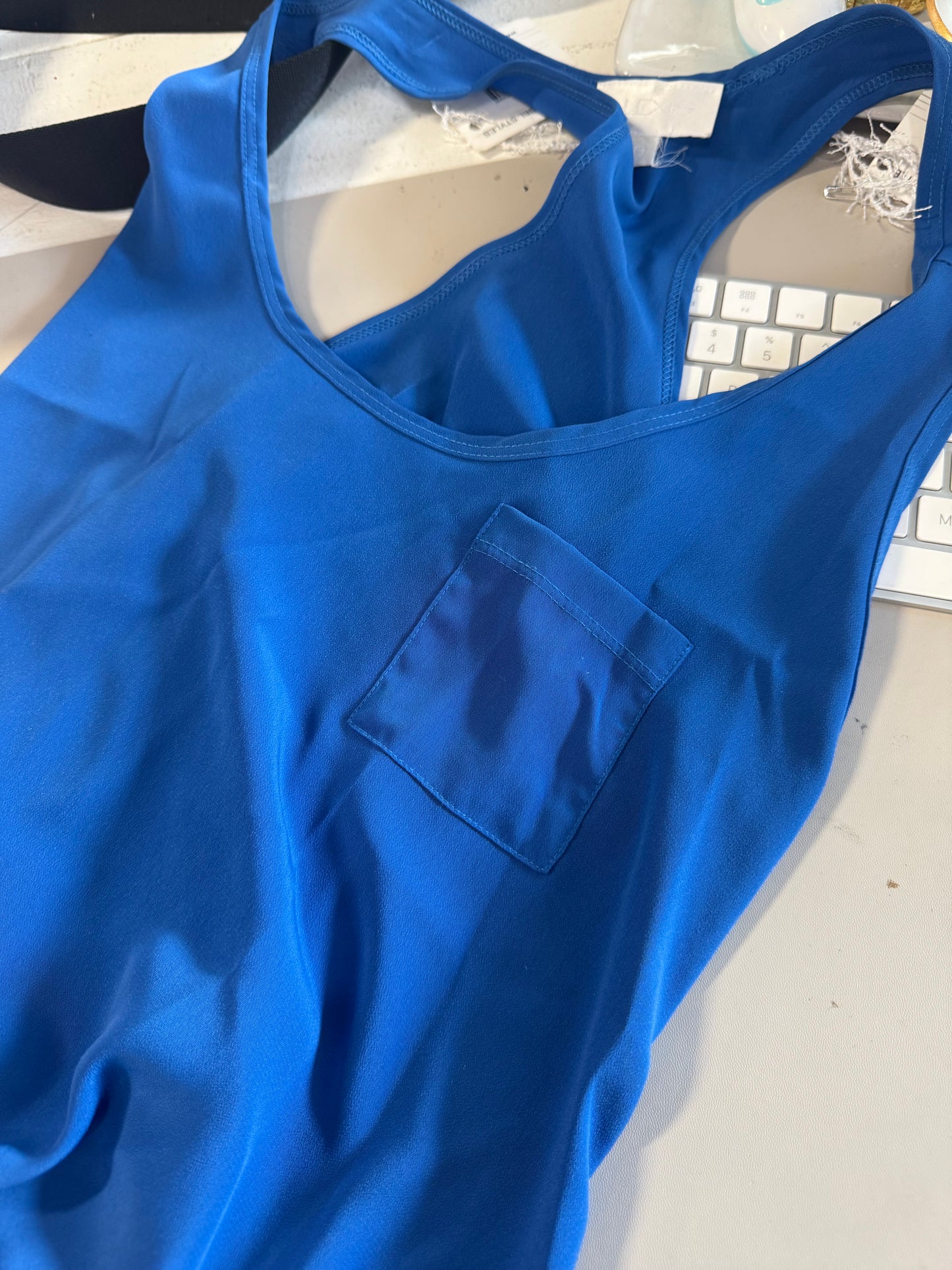 Royal blue polyester Alexis blouse