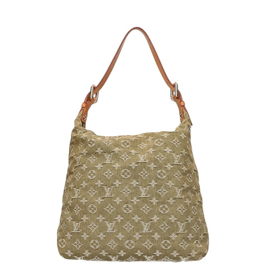 Louis Vuitton Denim Monogram GM Baggy Shoulder Bag Green