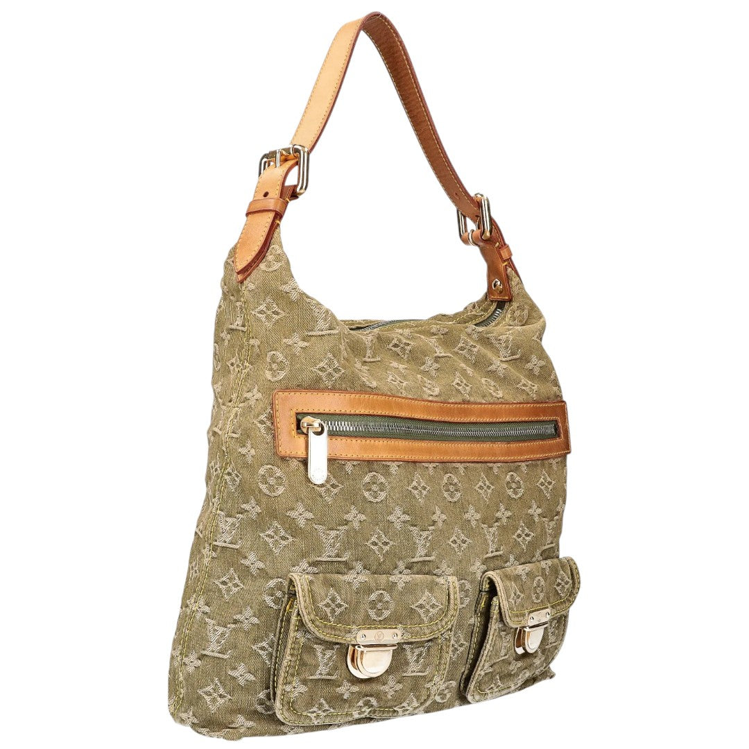 Louis Vuitton Denim Monogram GM Baggy Shoulder Bag Green
