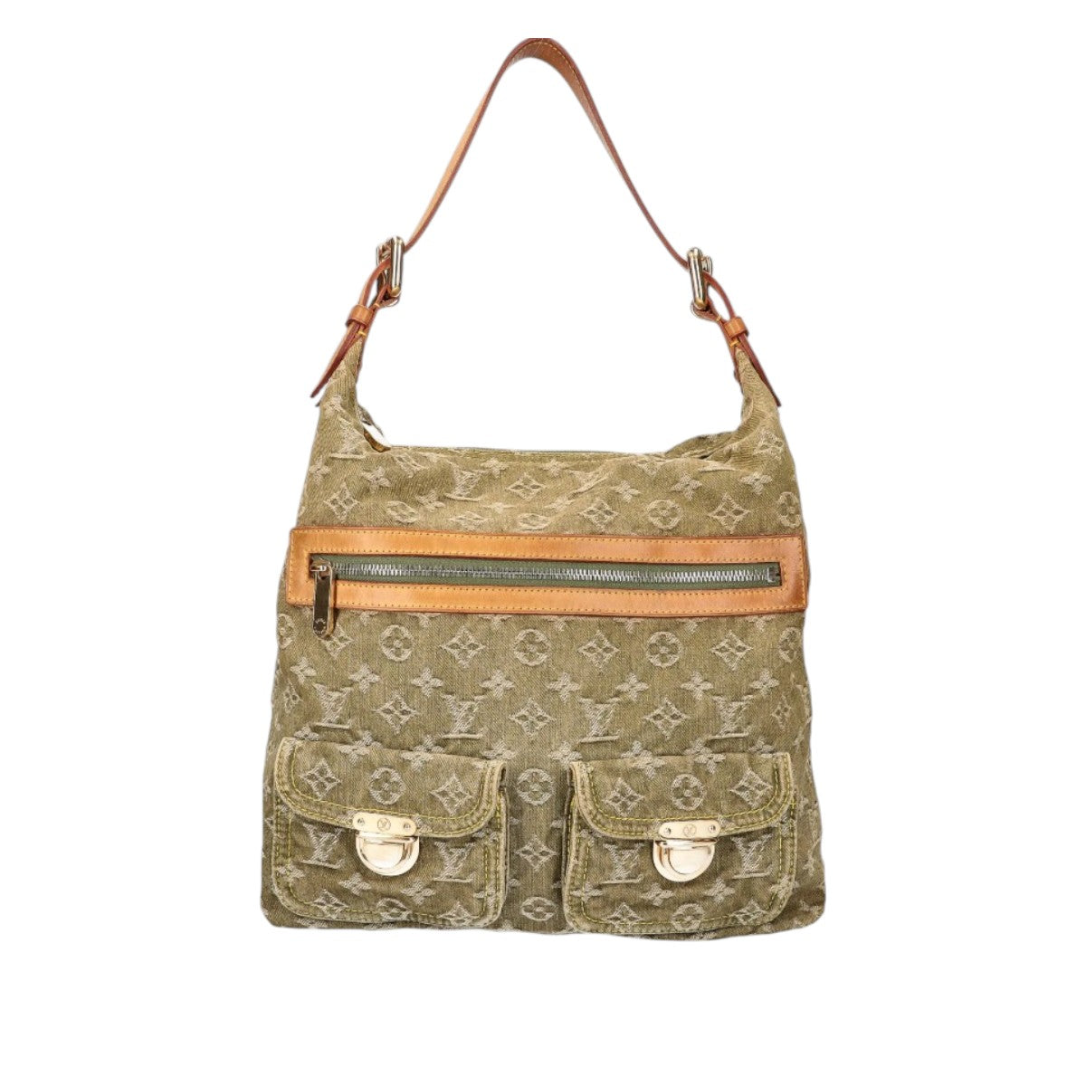 Louis Vuitton Denim Monogram GM Baggy Shoulder Bag Green