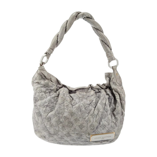 Louis Vuitton Olympe Hobo Shoulder Bag Grey Lambskin Leather Monogram
