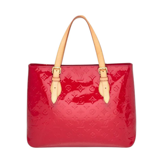 Louis Vuitton Pomme D'Amour Monogram Vernis Brentwood Tote Bag Red