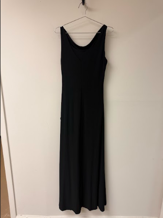 Betsy & Adam "Christine" Scuba Crepe Ruffled Bow Maxi Dress Black Women's Size 4